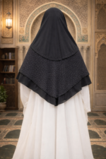 Al Aqsa Royal Layered Black Hijab - Image 2