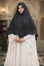 Al Aqsa Royal Layered Black Hijab