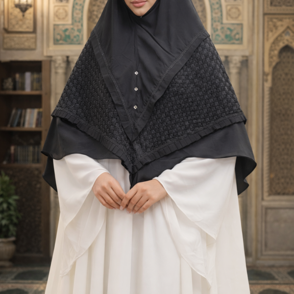 Al Aqsa Royal Layered Black Hijab