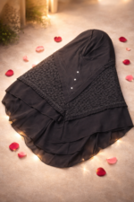 Al Aqsa Royal Layered Black Hijab - Image 3