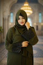 Olive Noor Jafran Abaya - Image 3