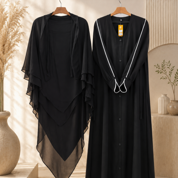 Zahra Black Abaya Combo
